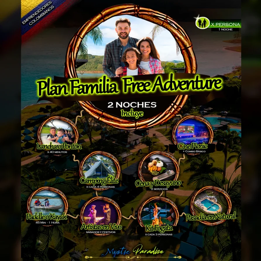 Plan familia free adventure mystic paradise Lago calima reservas