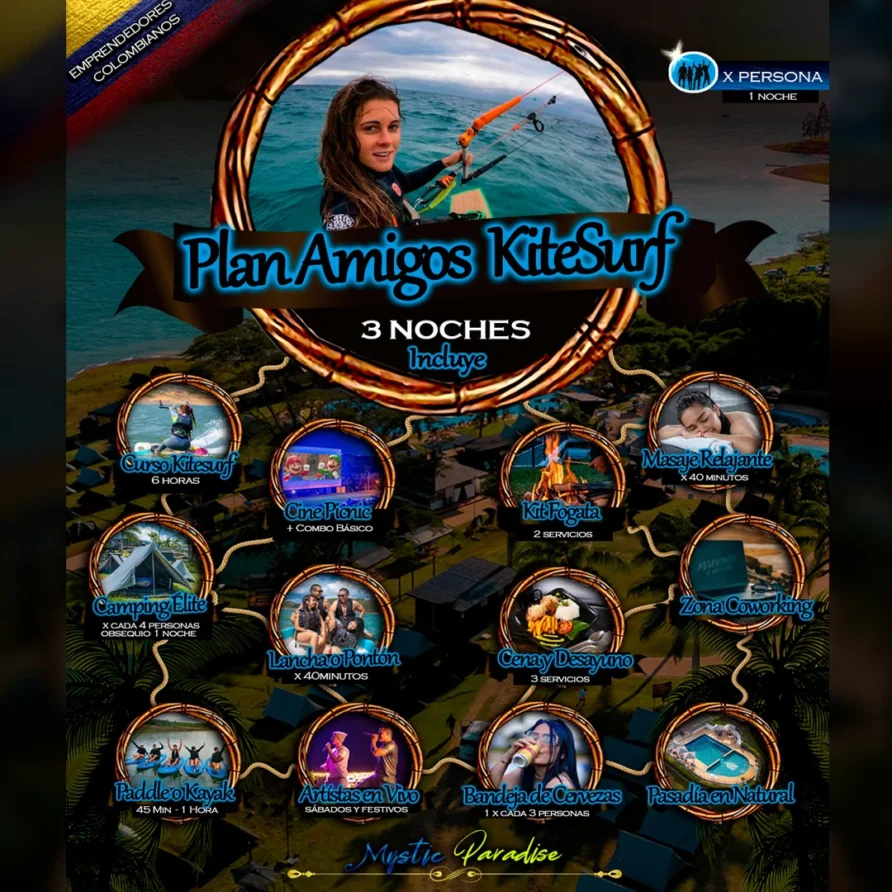 Plan AMIGOS KIETSURF Mystic Paradise Lago Calima