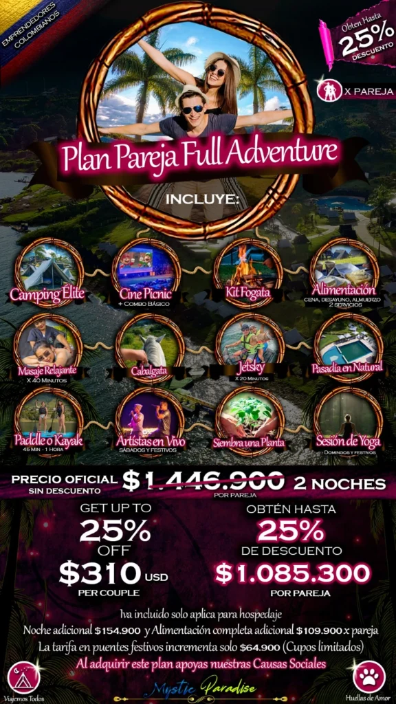 plan pareja full adventure mystic paradise