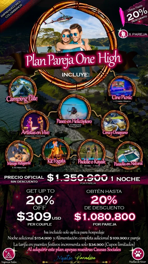 plan pareja one high mystic paradise