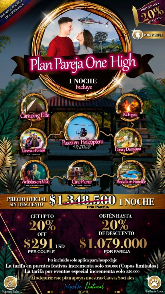 Plan Pareja One High (2 Dias-1 Noche) Mystic Natural Lago Calima 1 plan-pareja-one-high mystic natural lago calima