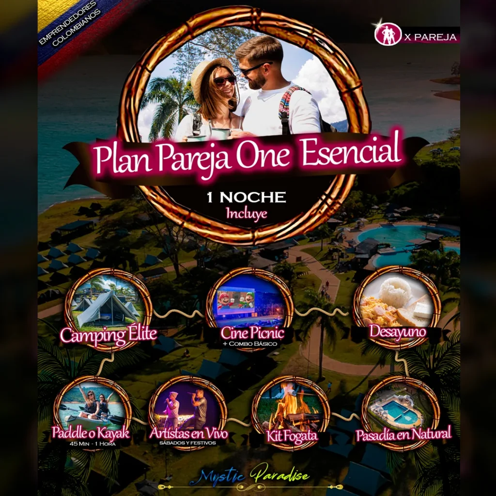Plan Pareja One Esencial (2 Días-1 Noche) Mystic Paradise: Vive Una Experiencia Romántica Inolvidable En El Lago Calima 1 Plan Pareja one Esencial Mystic Paradise Lago Calima reservas
